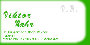 viktor mahr business card